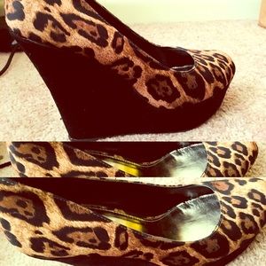 Cheetah Print Color Block Wedges
